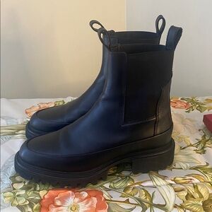 All Saints Harlee Lug Chelsea Boots Black